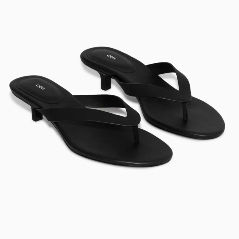 COS Leather Thong Heeled Sandals